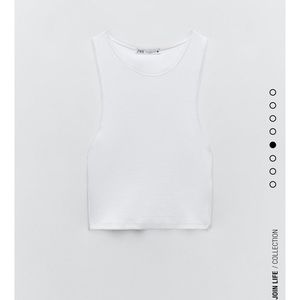Organza trim rib knit tank